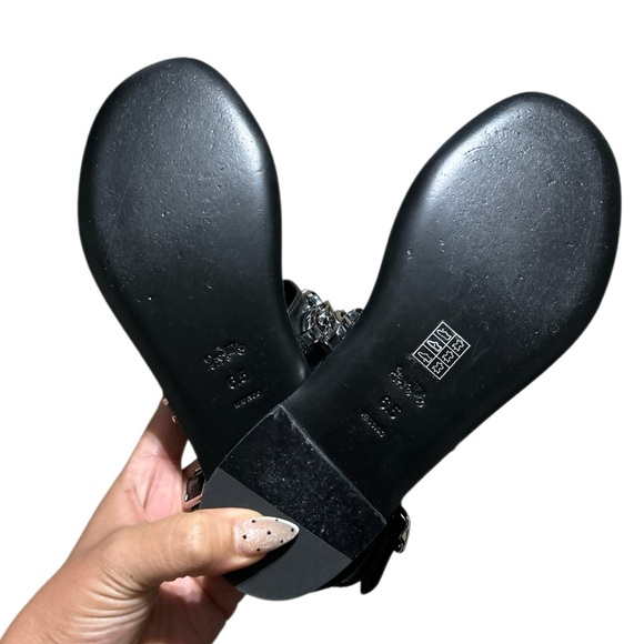 Coach Eden Sandal flat sandals featuring a double-band design with chains 6.5 - Picture 5 of 6